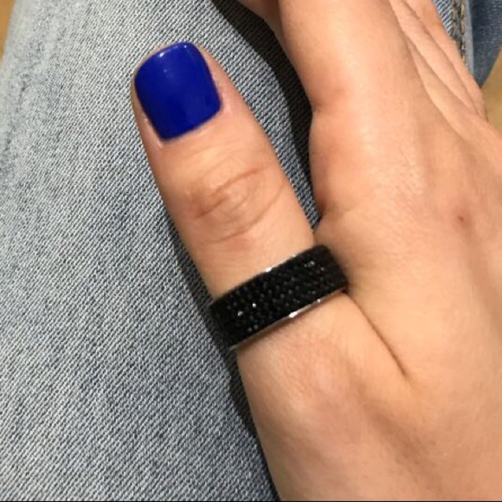 Rhinestone Crystal Clear Silver Ring Size 6-10